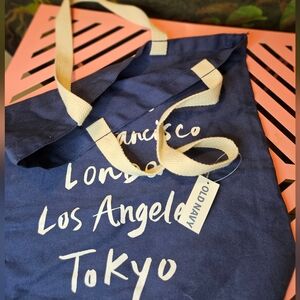 NWT World Cities Tote Bag. Old Navy. Never Used. Tags Attached. Navy Blue.